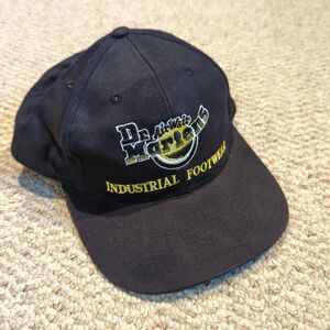 Vintage Dr. Martens Black Snapback Hat Cap Logo Industrial Footwear Air Wair